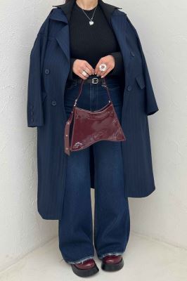 مانتو بلند کجراه دیپلمات 4 دکمه باران