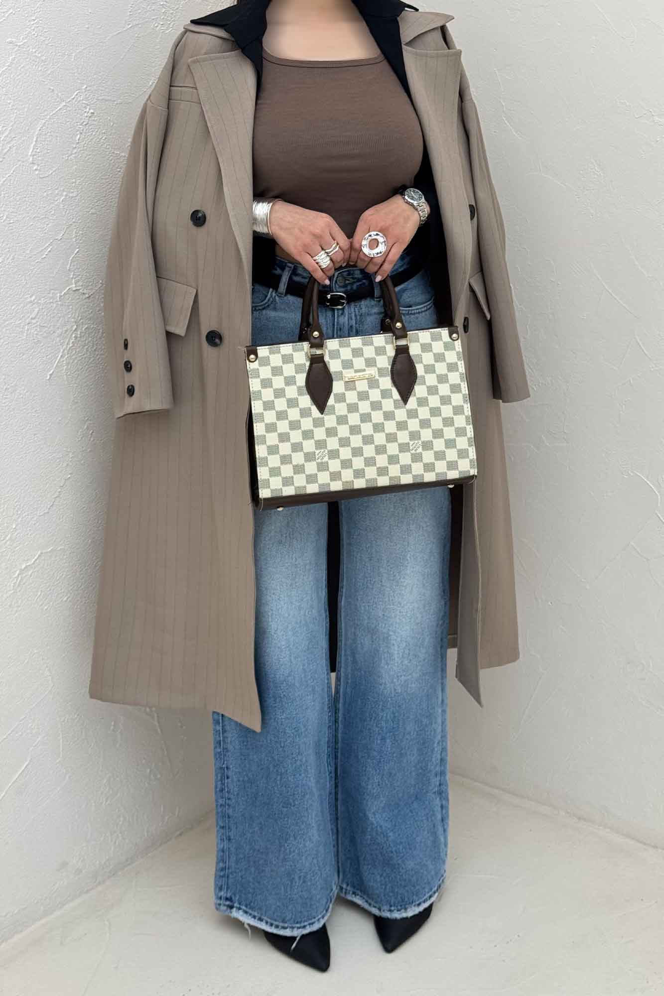 مانتو بلند کجراه دیپلمات 4 دکمه باران