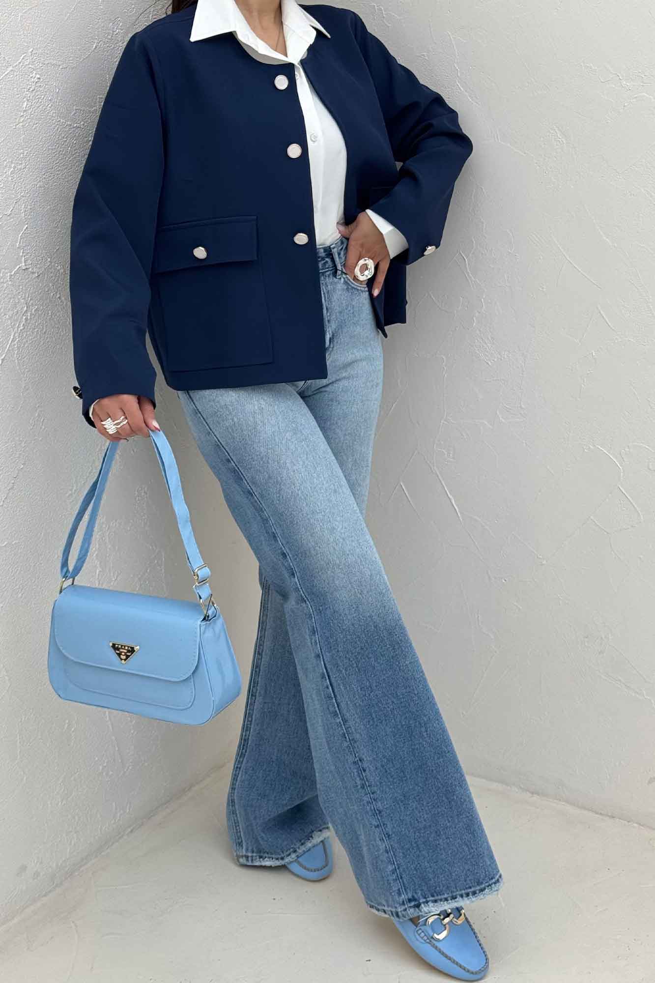 کت یقه گرد مازراتی دو جیب پاکتی ریما