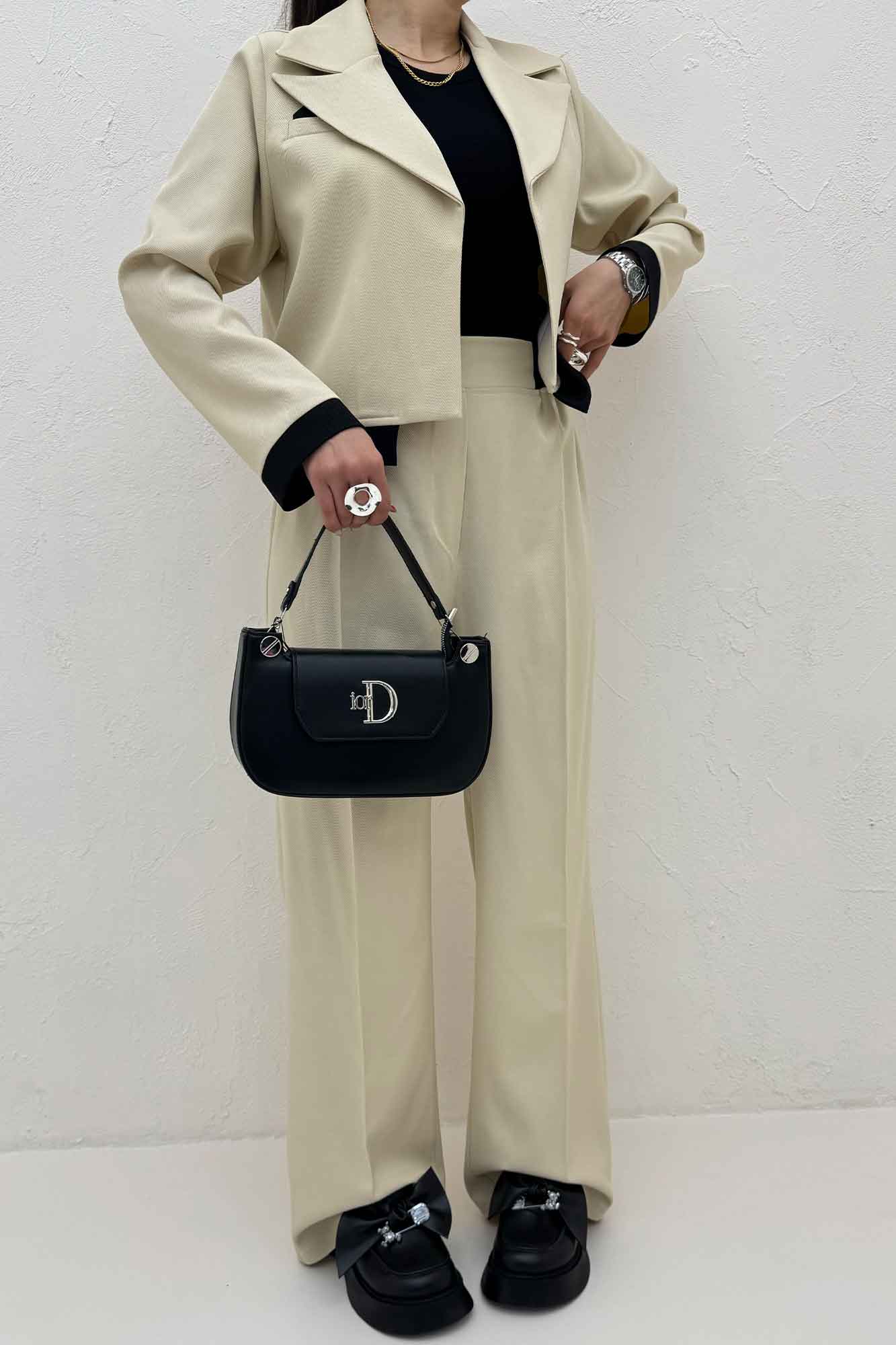 ست کت و شلوار مازراتی کجراه دو رنگ  نازیلا