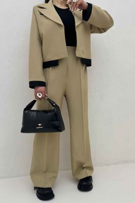 ست کت و شلوار مازراتی کجراه دو رنگ  نازیلا