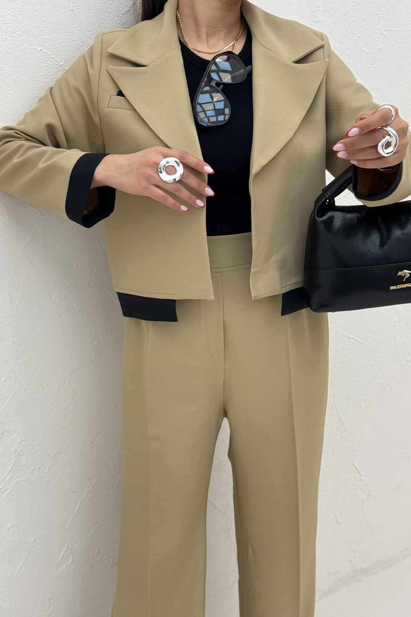 ست کت و شلوار مازراتی کجراه دو رنگ  نازیلا