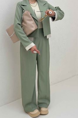 ست کت و شلوار مازراتی کجراه دو رنگ  نازیلا