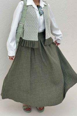 ست جلیقه دامن شانتون قلاب بافی پرنیا