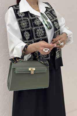 ست جلیقه دامن پایین چین سوزن دوزی طرح 8