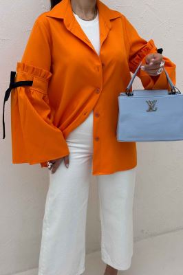 شومیز مانتویی مازراتی آستین بندی ملوسک