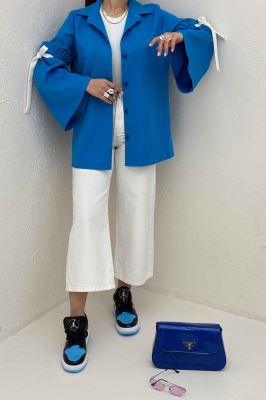 شومیز مانتویی مازراتی آستین بندی ملوسک