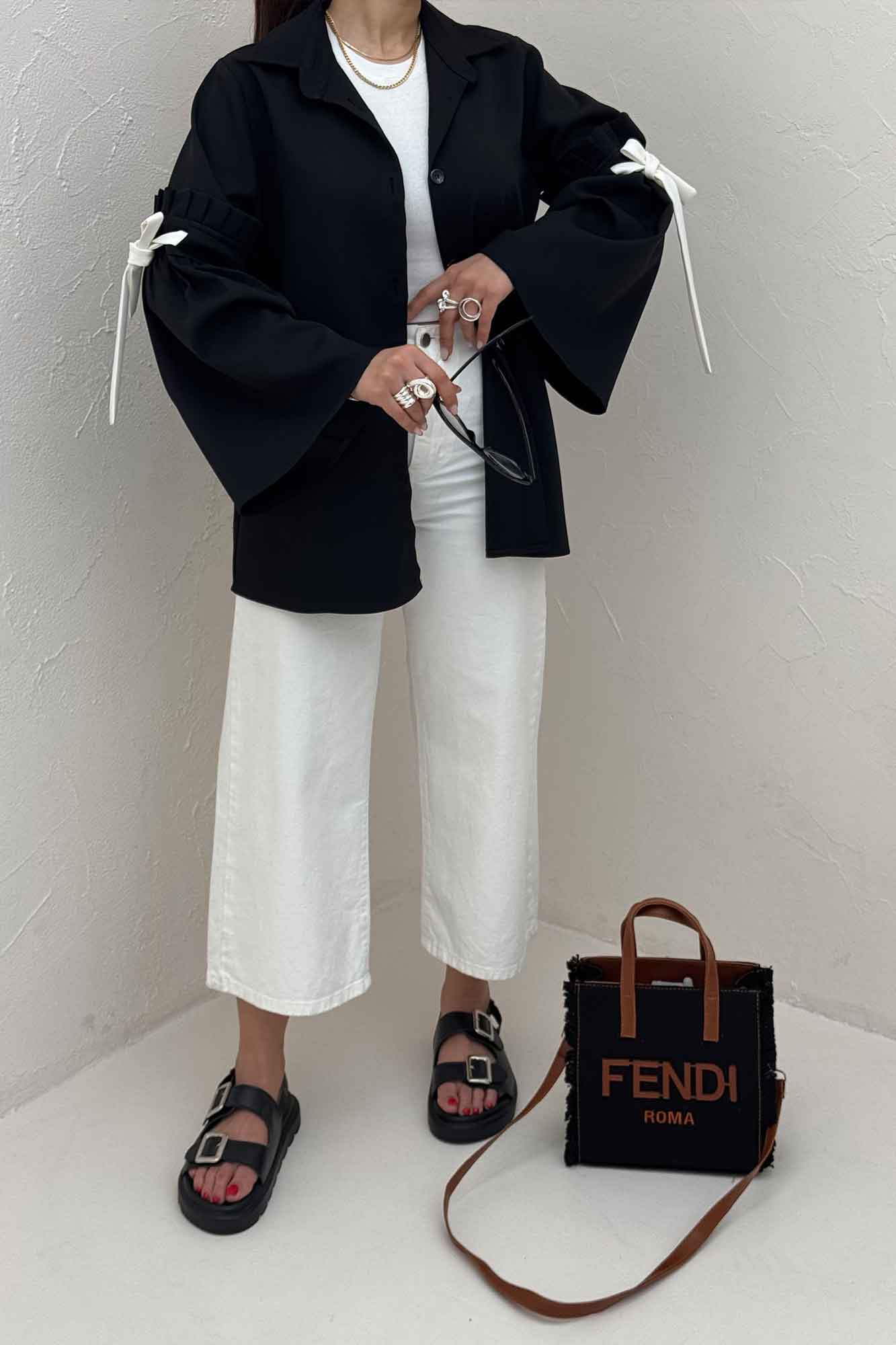 شومیز مانتویی مازراتی آستین بندی ملوسک