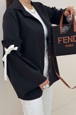 شومیز مانتویی مازراتی آستین بندی ملوسک