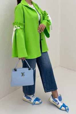 شومیز مانتویی مازراتی آستین بندی ملوسک