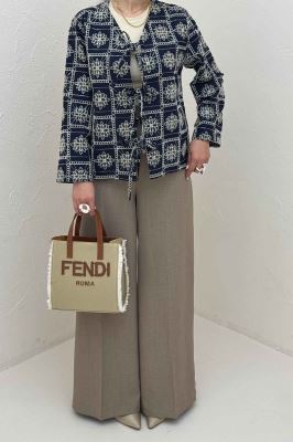 کت سوزن دوزی بنددار MIDNIGHT طرح 8