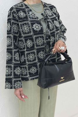 کت سوزن دوزی بنددار MIDNIGHT طرح 8