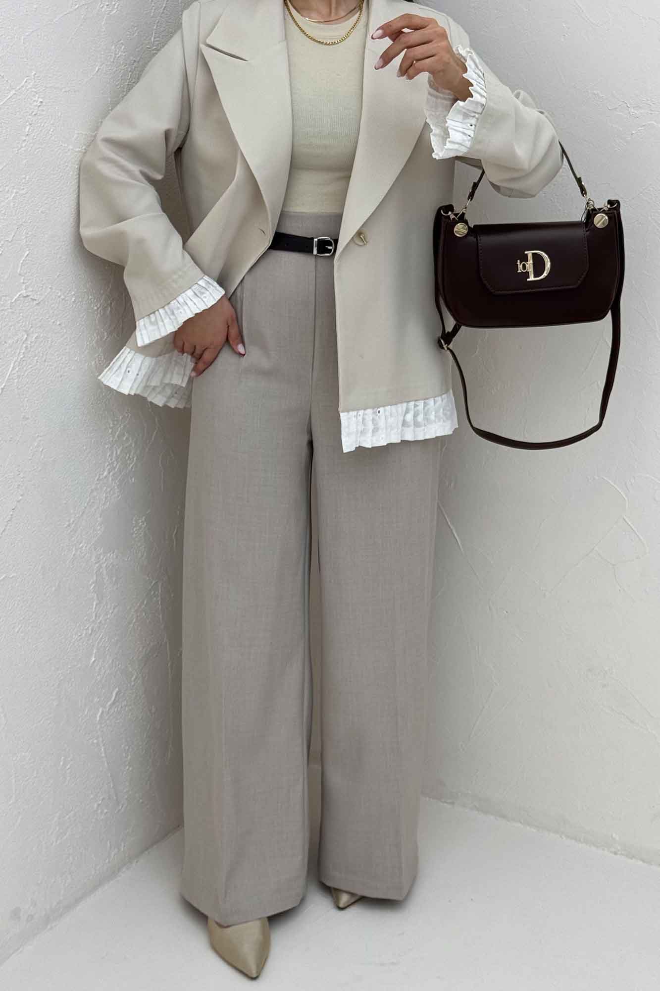 کت مازراتی کجراه تک دکمه سر آستین تور 