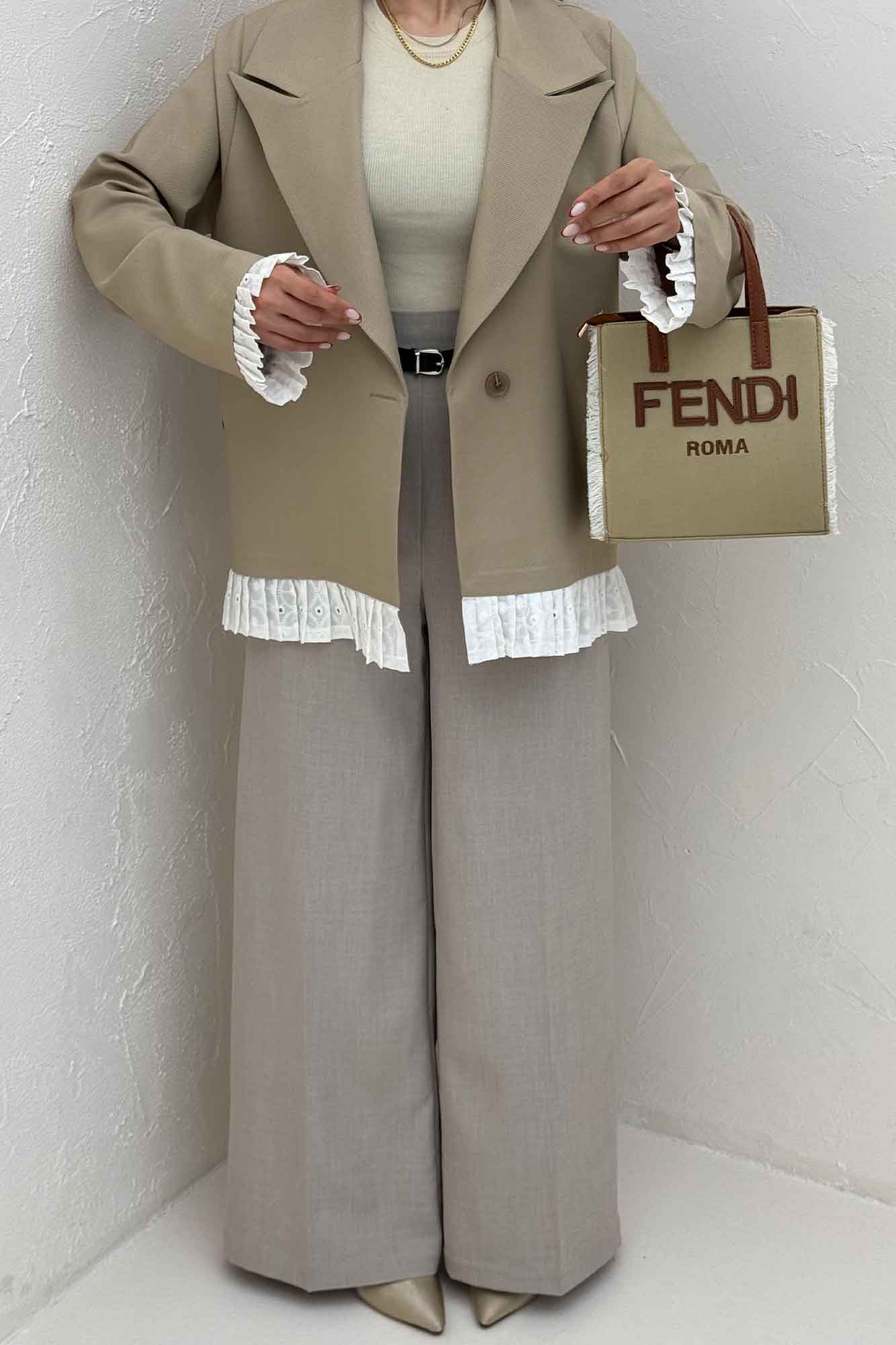 کت مازراتی کجراه تک دکمه سر آستین تور 