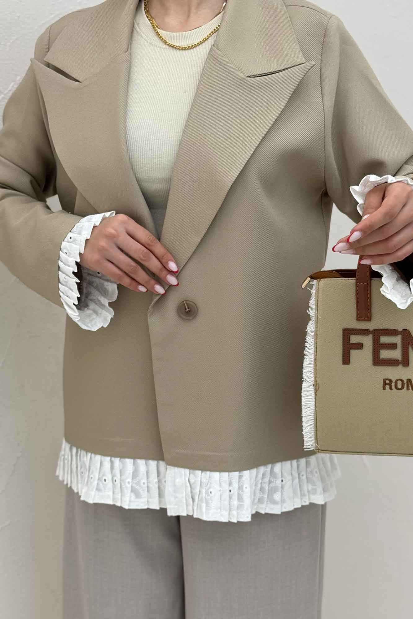 کت مازراتی کجراه تک دکمه سر آستین تور 