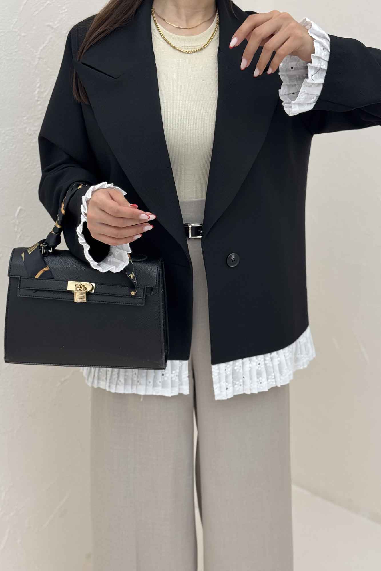 کت مازراتی کجراه تک دکمه سر آستین تور 