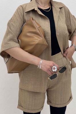 ست شومیز و شورتک شانتون راه راه