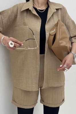 ست شومیز و شورتک شانتون راه راه