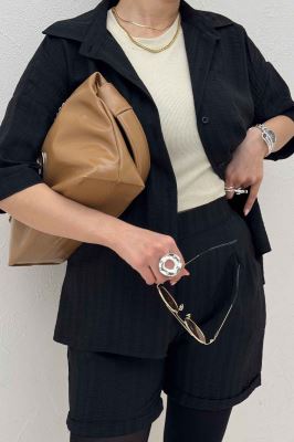 ست شومیز و شورتک شانتون راه راه