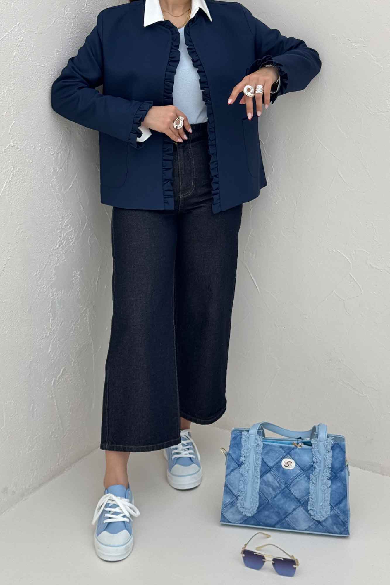 کت مازراتی کجراه چین دار دو جیب رو ERNEST