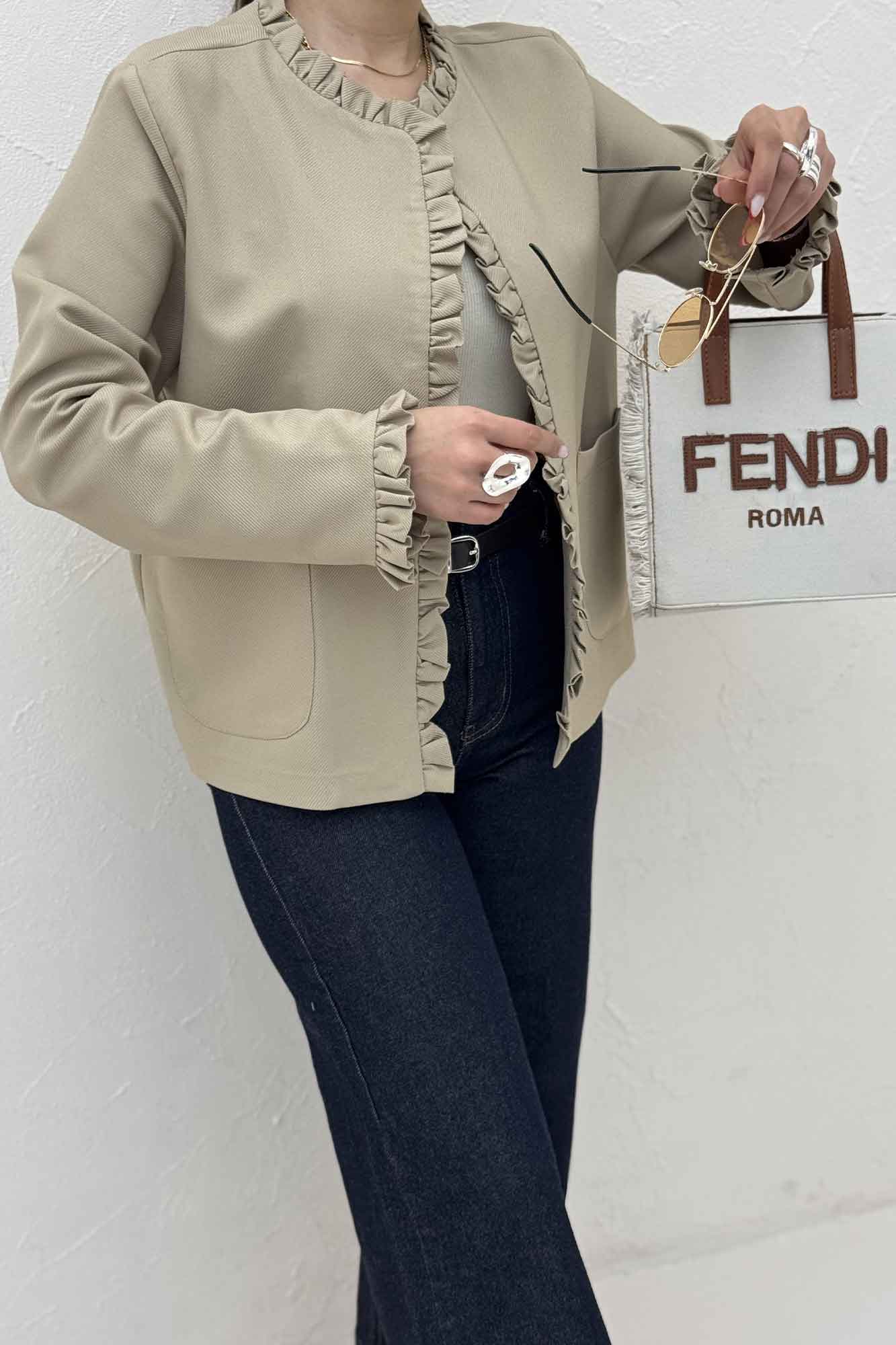 کت مازراتی کجراه چین دار دو جیب رو ERNEST