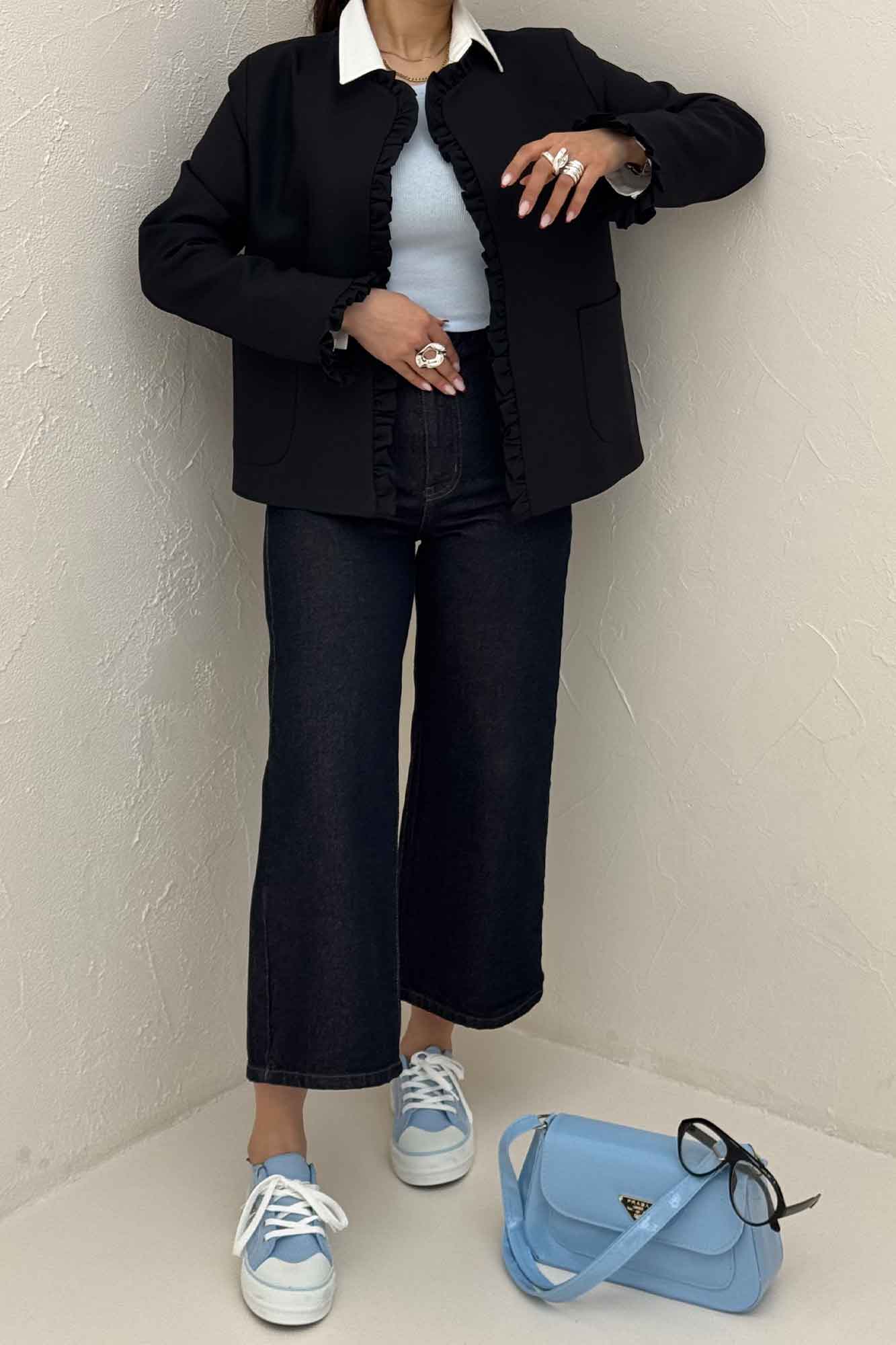 کت مازراتی کجراه چین دار دو جیب رو ERNEST