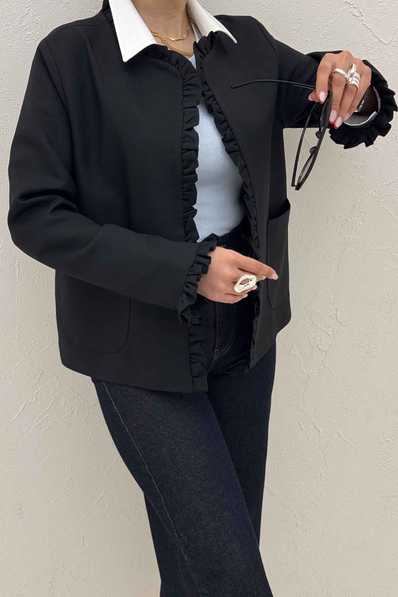 کت مازراتی کجراه چین دار دو جیب رو ERNEST