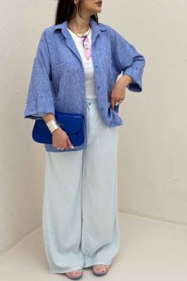 شومیز مانتویی آستین پاگن شانتون زارا