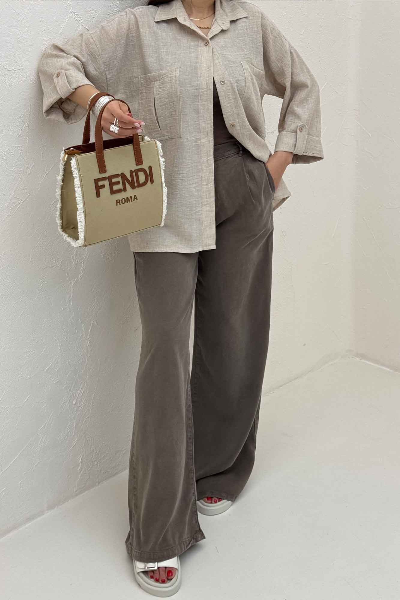 شومیز مانتویی آستین پاگن شانتون زارا