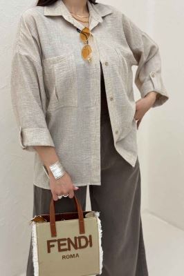 شومیز مانتویی آستین پاگن شانتون زارا