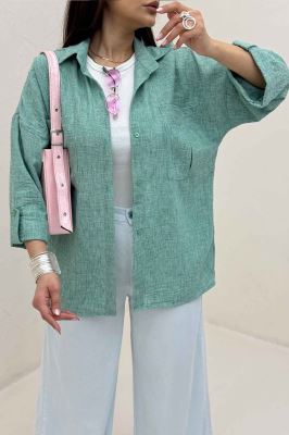 شومیز مانتویی آستین پاگن شانتون زارا