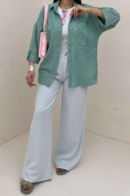 شومیز مانتویی آستین پاگن شانتون زارا