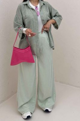 شومیز مانتویی آستین پاگن شانتون زارا