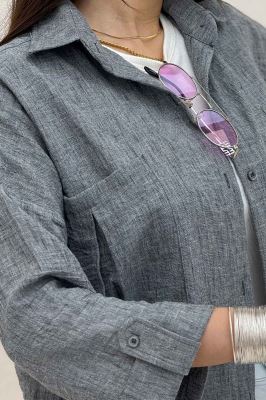 شومیز مانتویی آستین پاگن شانتون زارا