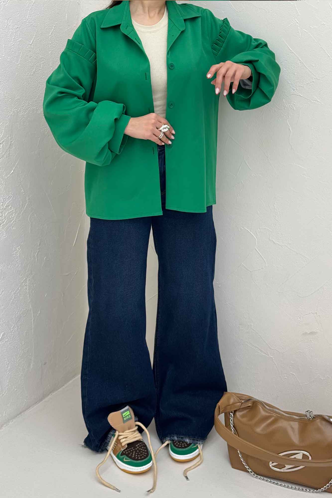 شومیز مانتویی مازراتی آستین پیله 