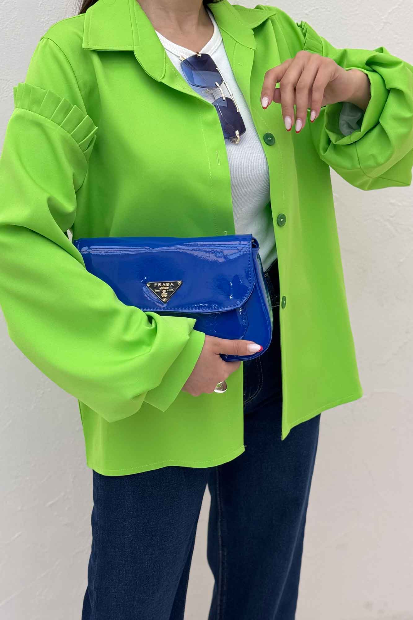 شومیز مانتویی مازراتی آستین پیله 