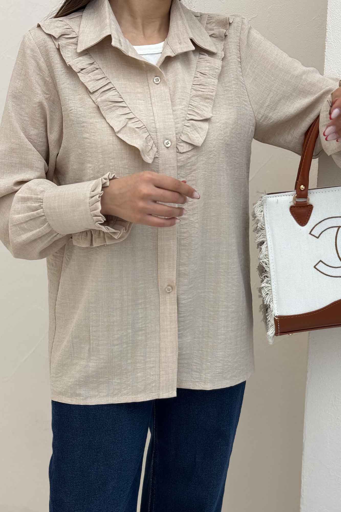 شومیز مانتویی چین هفتی شانتون راه راه