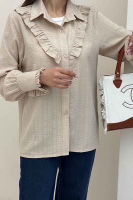 شومیز مانتویی چین هفتی شانتون راه راه