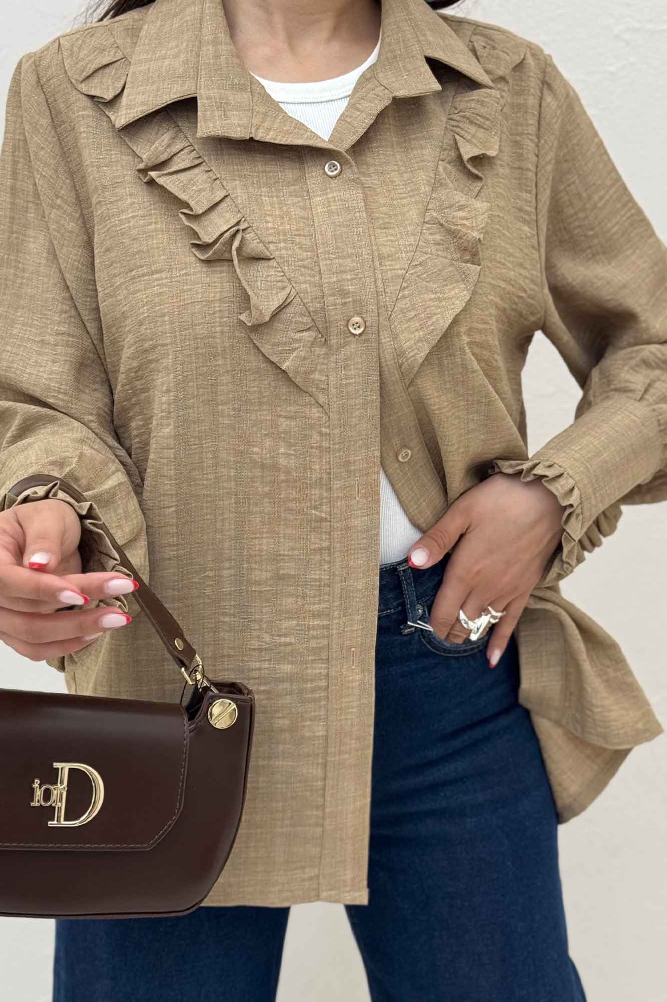 شومیز مانتویی چین هفتی شانتون راه راه