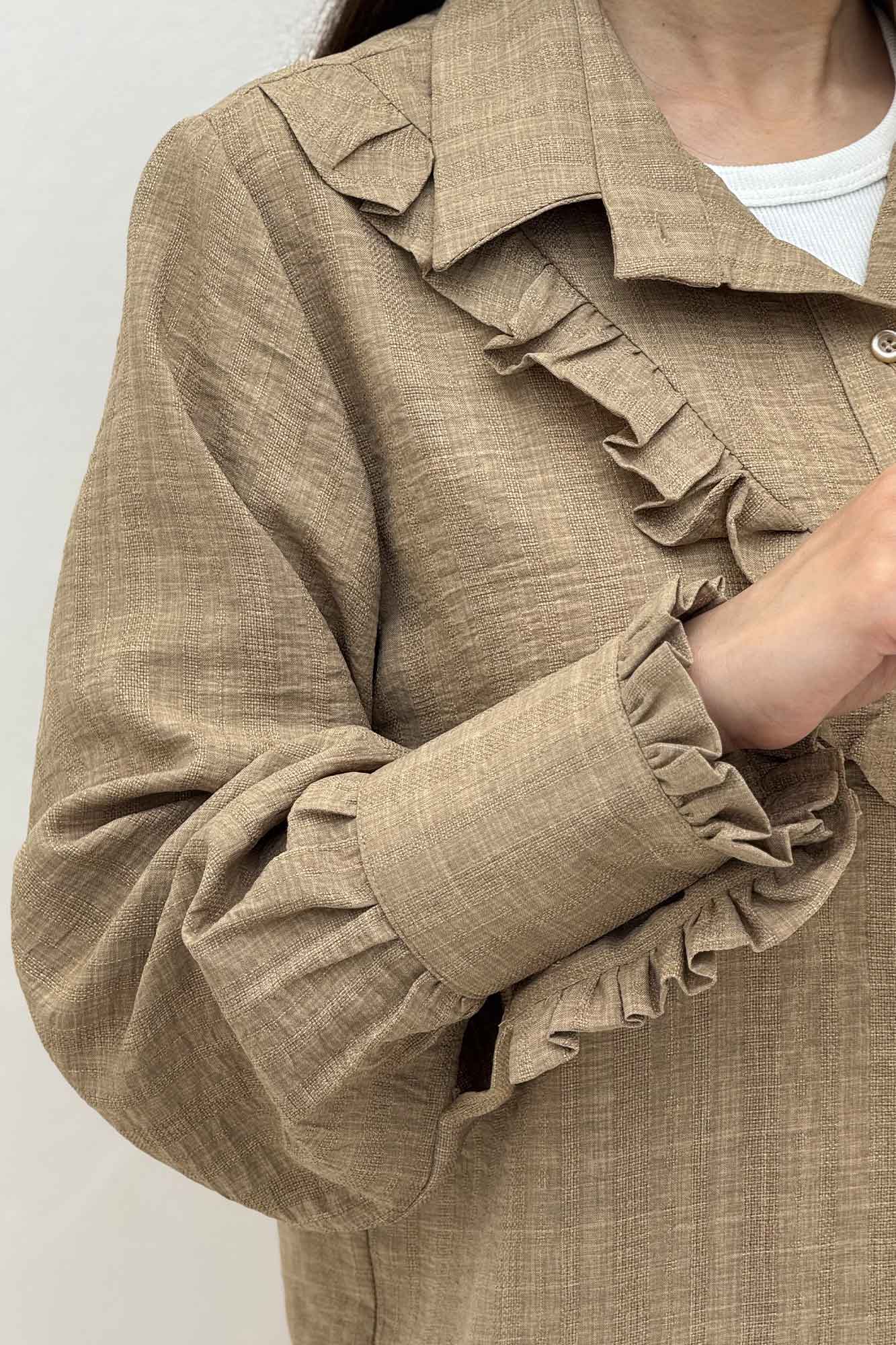 شومیز مانتویی چین هفتی شانتون راه راه