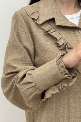 شومیز مانتویی چین هفتی شانتون راه راه