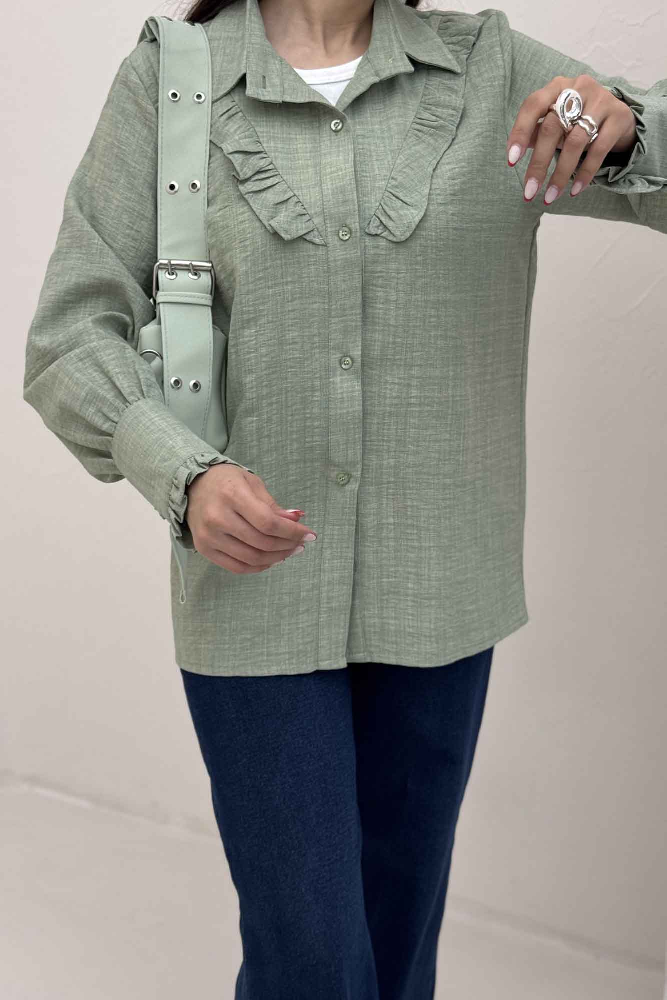 شومیز مانتویی چین هفتی شانتون راه راه