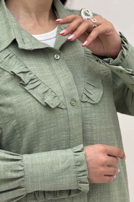 شومیز مانتویی چین هفتی شانتون راه راه