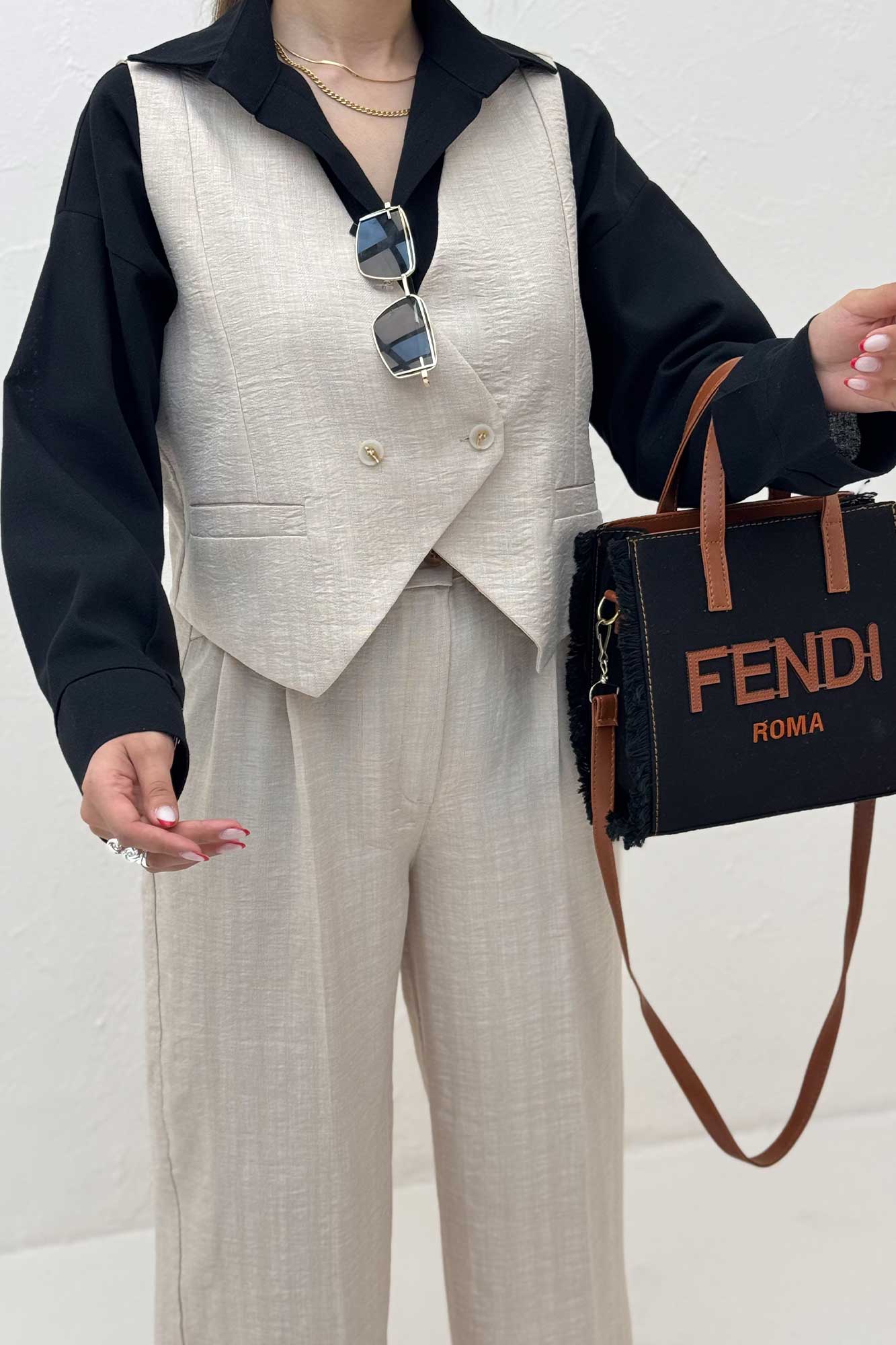 ست ژیله و شلوار شانتون راه راه KENZO