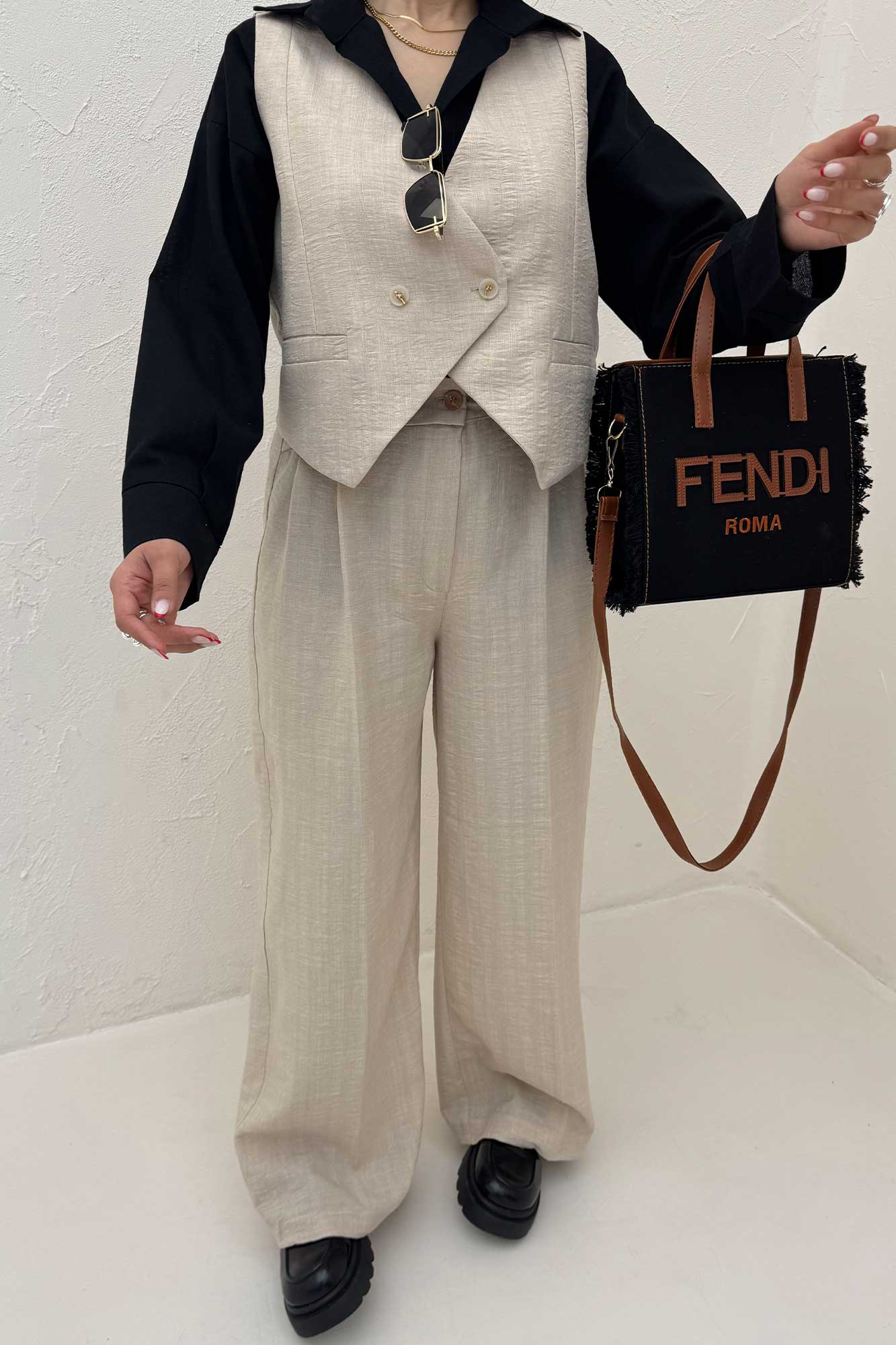 ست ژیله و شلوار شانتون راه راه KENZO