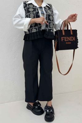 جلیقه و شلوار مازراتی چین دار سوزن دوزی طرح 8