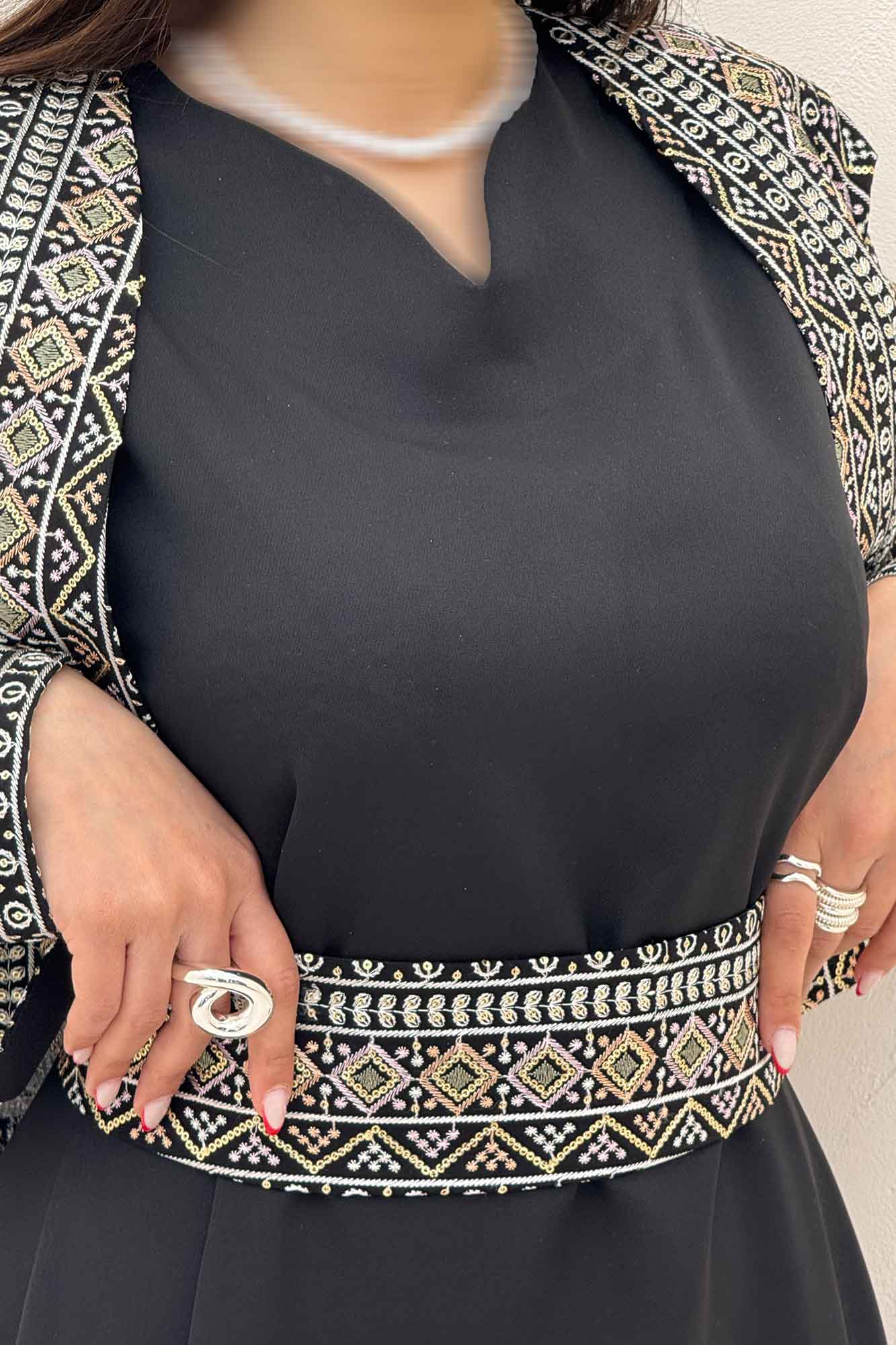 ست کت و سارافن سوزن دوزی MARLIS طرح 10