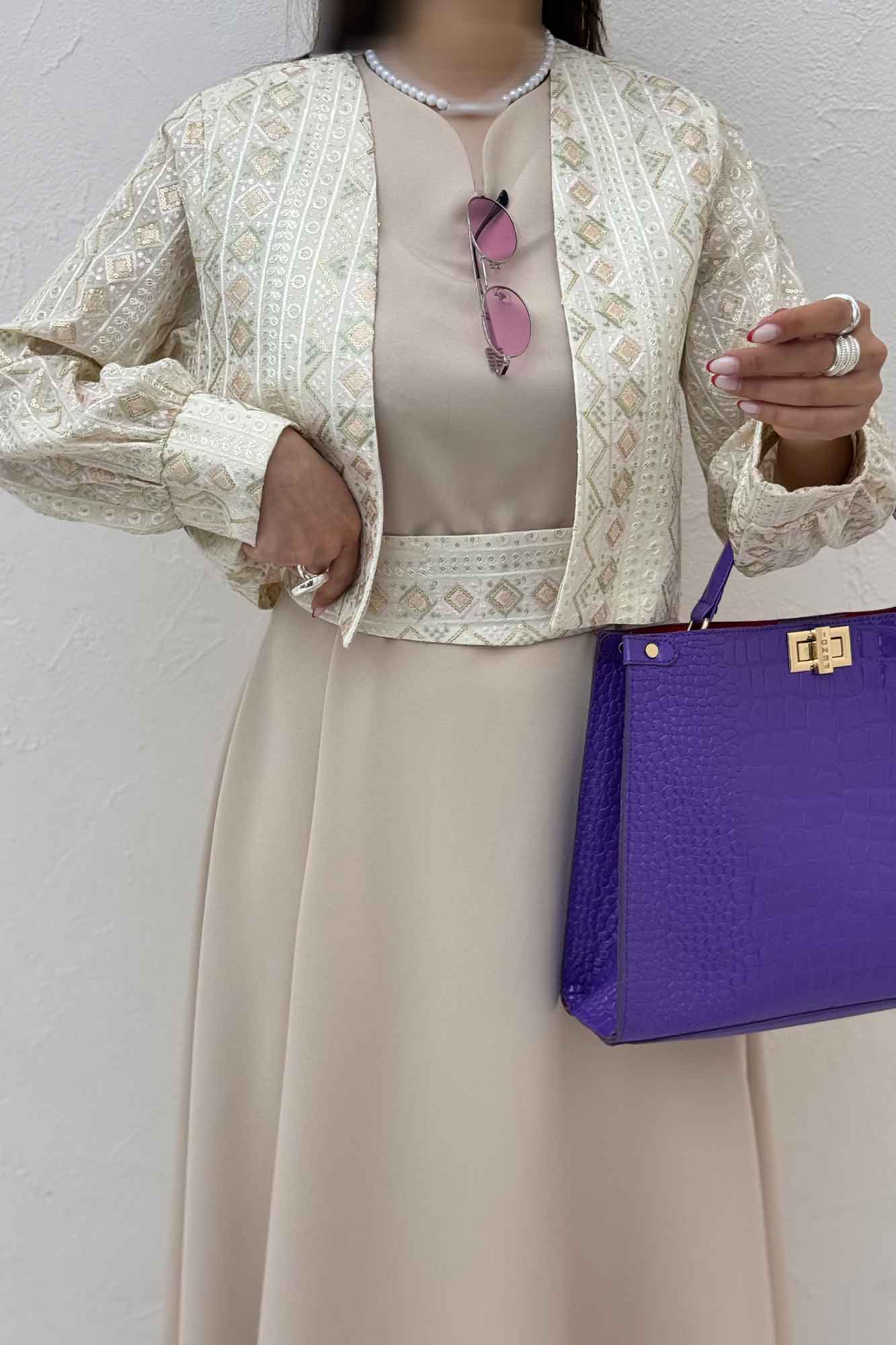 ست کت و سارافن سوزن دوزی MARLIS طرح 10