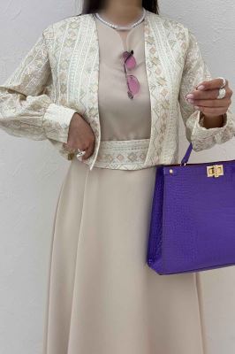 ست کت و سارافن سوزن دوزی MARLIS طرح 10