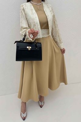 ست کت و سارافن سوزن دوزی MARLIS طرح 10